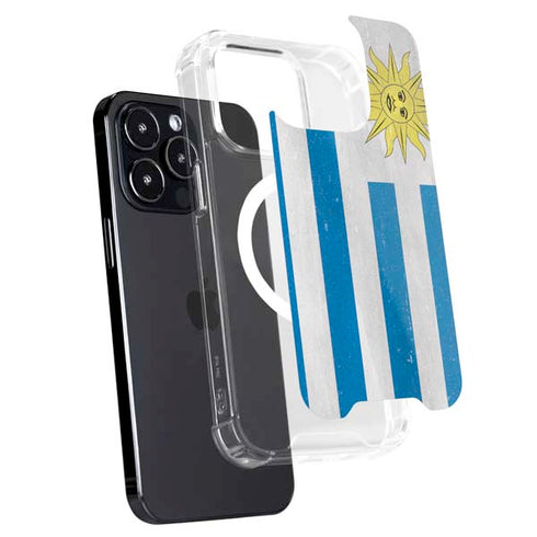 Uraguay Flag Distressed iPhone 16 Pro MagSafe Case